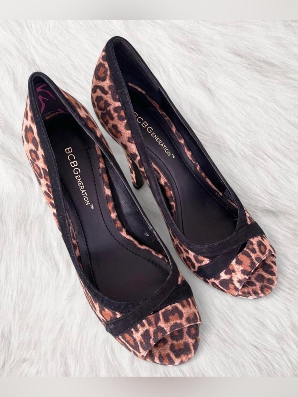 BCBGeneration Women’s Cierra Leopard Suede Heels